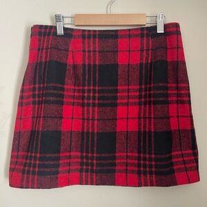 Red and Black Plaid Women's Skirt